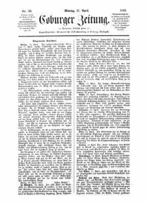 Coburger Zeitung Montag 27. April 1863