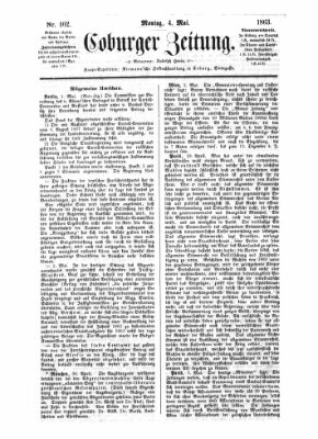 Coburger Zeitung Montag 4. Mai 1863