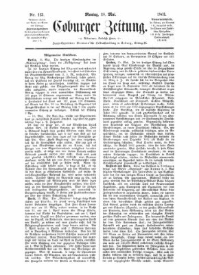 Coburger Zeitung Montag 18. Mai 1863