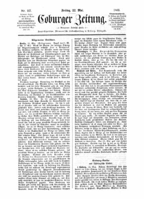 Coburger Zeitung Freitag 22. Mai 1863