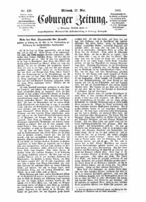 Coburger Zeitung Mittwoch 27. Mai 1863