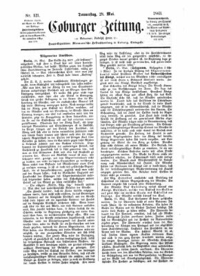 Coburger Zeitung Donnerstag 28. Mai 1863