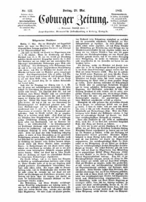 Coburger Zeitung Freitag 29. Mai 1863