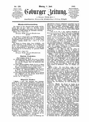 Coburger Zeitung Montag 8. Juni 1863