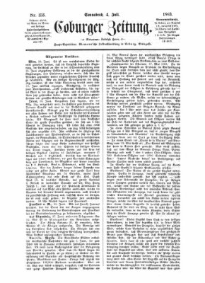 Coburger Zeitung Samstag 4. Juli 1863