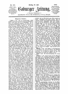 Coburger Zeitung Freitag 10. Juli 1863