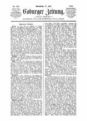 Coburger Zeitung Samstag 18. Juli 1863