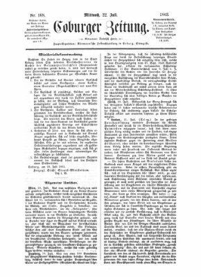 Coburger Zeitung Mittwoch 22. Juli 1863