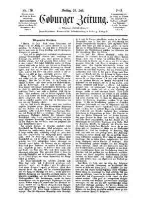 Coburger Zeitung Freitag 24. Juli 1863