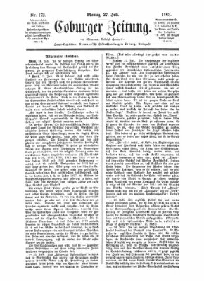 Coburger Zeitung Montag 27. Juli 1863