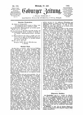 Coburger Zeitung Mittwoch 29. Juli 1863