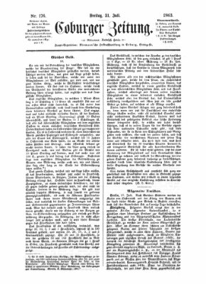 Coburger Zeitung Freitag 31. Juli 1863