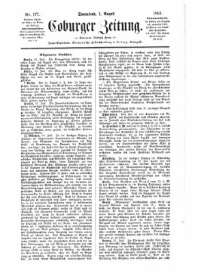 Coburger Zeitung Samstag 1. August 1863