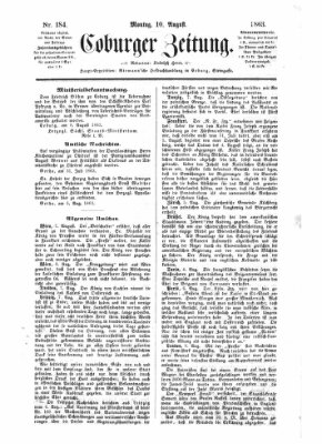 Coburger Zeitung Montag 10. August 1863