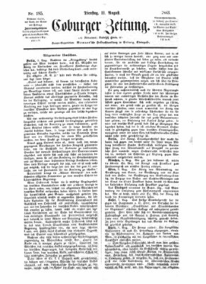 Coburger Zeitung Dienstag 11. August 1863