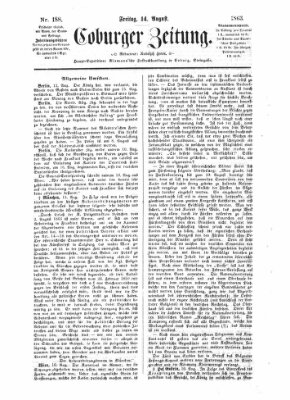 Coburger Zeitung Freitag 14. August 1863