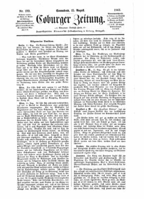 Coburger Zeitung Samstag 15. August 1863