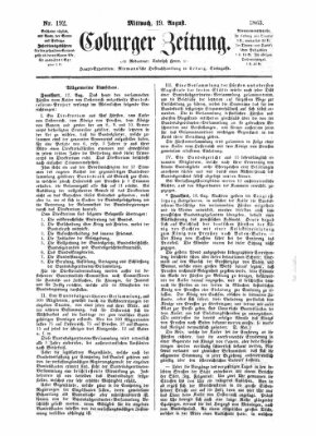 Coburger Zeitung Mittwoch 19. August 1863