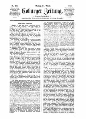 Coburger Zeitung Montag 24. August 1863