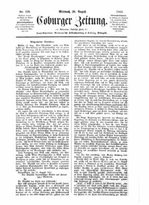 Coburger Zeitung Mittwoch 26. August 1863