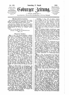 Coburger Zeitung Donnerstag 27. August 1863