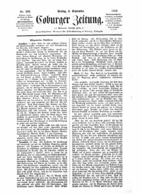 Coburger Zeitung Freitag 4. September 1863