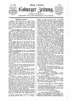 Coburger Zeitung Montag 7. September 1863