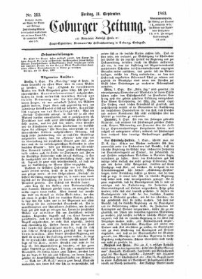 Coburger Zeitung Freitag 11. September 1863