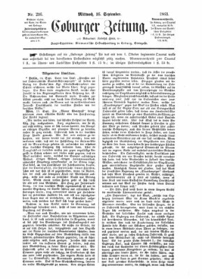 Coburger Zeitung Mittwoch 16. September 1863