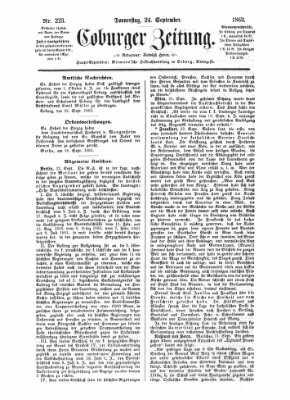 Coburger Zeitung Donnerstag 24. September 1863