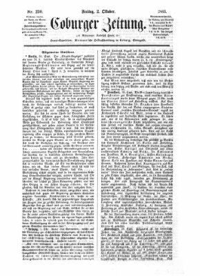 Coburger Zeitung Freitag 2. Oktober 1863