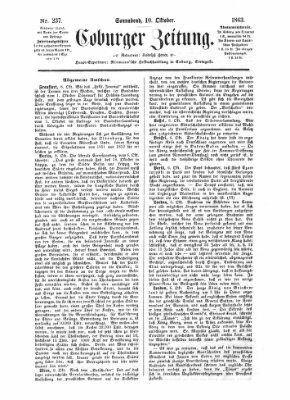 Coburger Zeitung Samstag 10. Oktober 1863