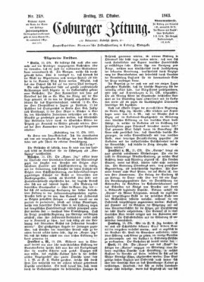 Coburger Zeitung Freitag 23. Oktober 1863