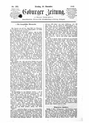 Coburger Zeitung Dienstag 10. November 1863