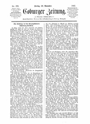 Coburger Zeitung Freitag 20. November 1863