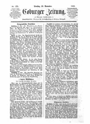 Coburger Zeitung Dienstag 24. November 1863