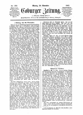 Coburger Zeitung Montag 30. November 1863