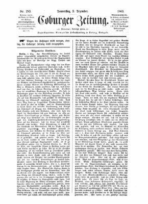 Coburger Zeitung Donnerstag 3. Dezember 1863