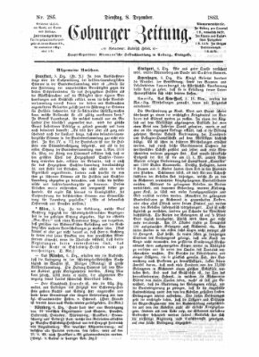 Coburger Zeitung Dienstag 8. Dezember 1863