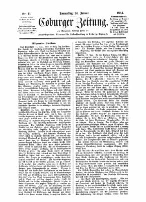 Coburger Zeitung Donnerstag 14. Januar 1864