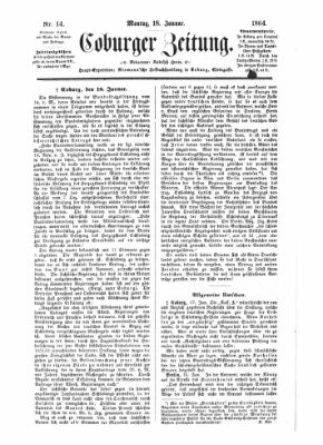 Coburger Zeitung Montag 18. Januar 1864