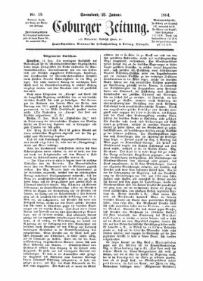 Coburger Zeitung Samstag 23. Januar 1864