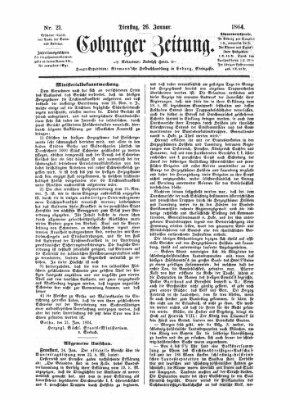 Coburger Zeitung Dienstag 26. Januar 1864