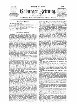 Coburger Zeitung Mittwoch 27. Januar 1864