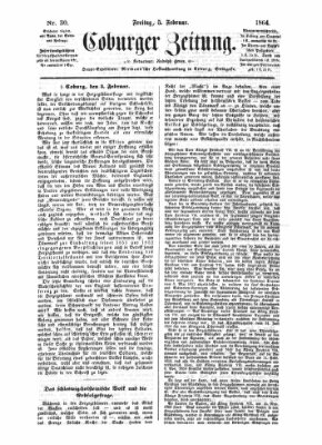 Coburger Zeitung Freitag 5. Februar 1864