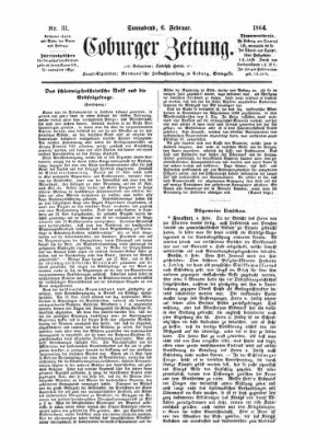 Coburger Zeitung Samstag 6. Februar 1864