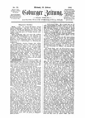 Coburger Zeitung Mittwoch 10. Februar 1864