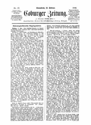 Coburger Zeitung Samstag 13. Februar 1864