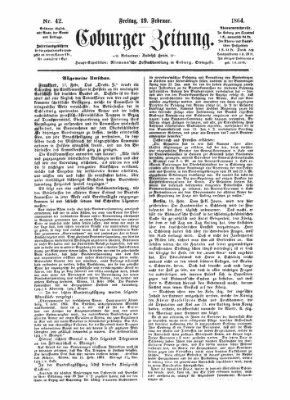 Coburger Zeitung Freitag 19. Februar 1864