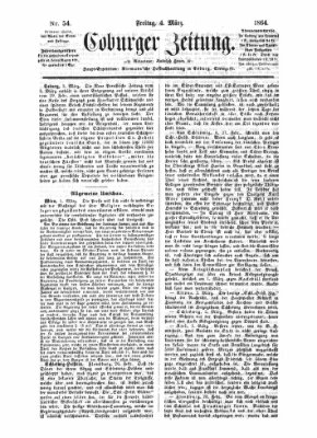 Coburger Zeitung Freitag 4. März 1864